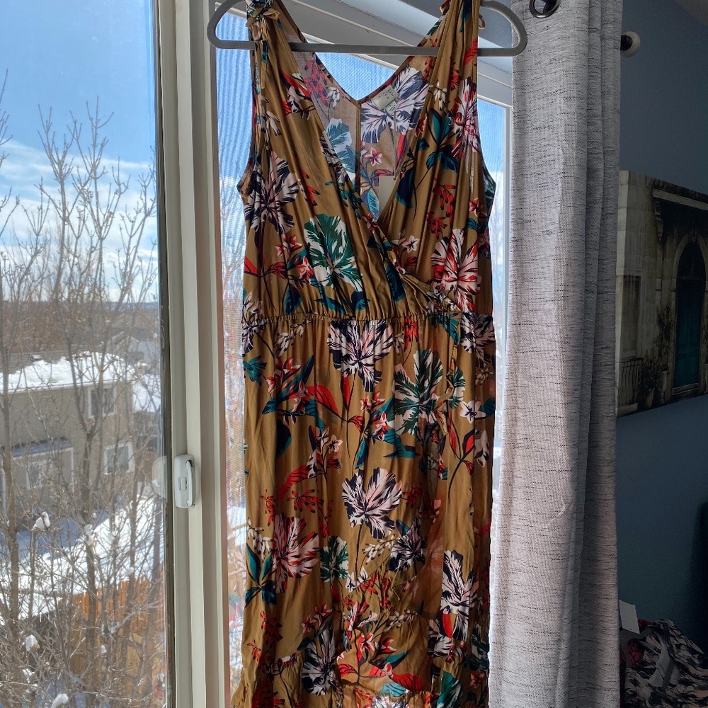 Gold Floral Dress